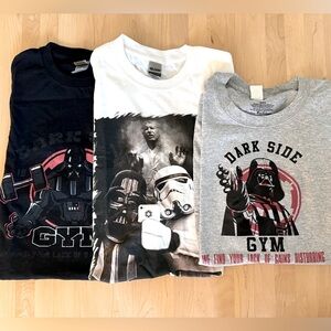 Mens Funny Darth Vader T Shirts Bundle of 3 Star Wars Gym Humor Size Medium